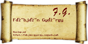 Fábján György névjegykártya