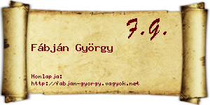 Fábján György névjegykártya